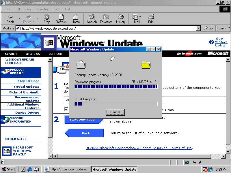 Windows Update Restored V3.1 - Download Basket (click to open the picture in full size)